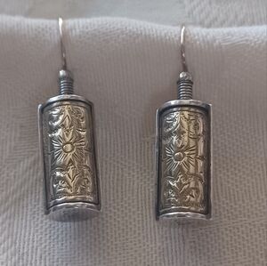 Konstantino SS & 18k Etched Byzantine Floral Drop Earrings
